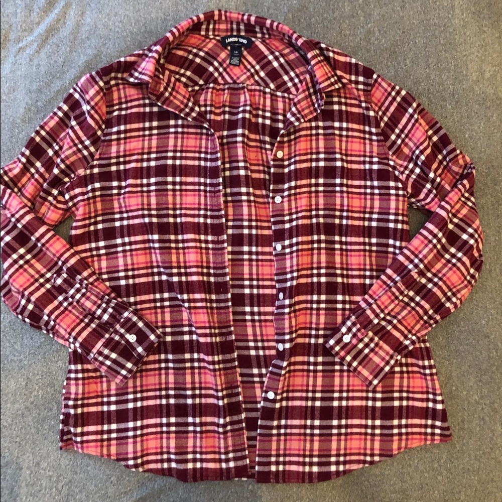 Plaid button down shirt